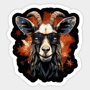 Patriotic Goat Sticker